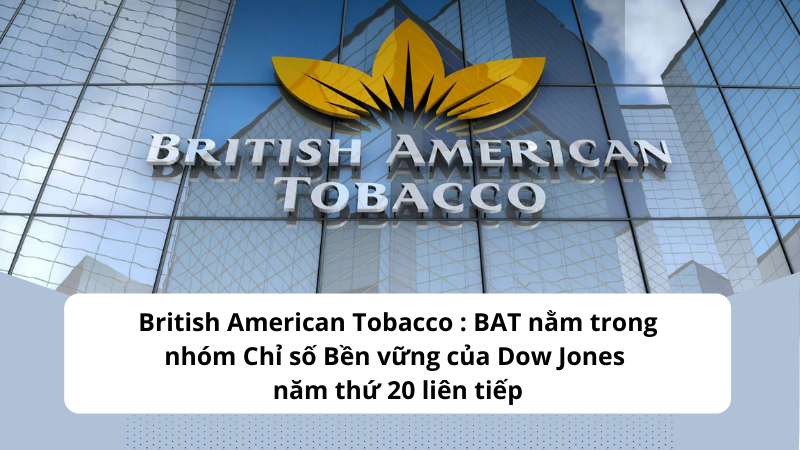 British American Tobacco (BAT) có mặt trong Chỉ số Bền vững của Dow Jones năm thứ 20 liên tiếp